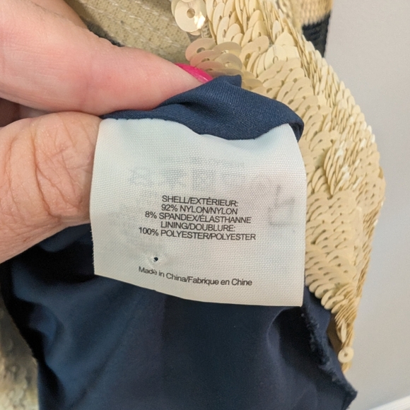 Tory Burch Black and Cream Sequin Blouse - Picture 6 of 11